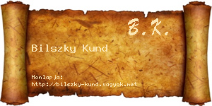 Bilszky Kund névjegykártya